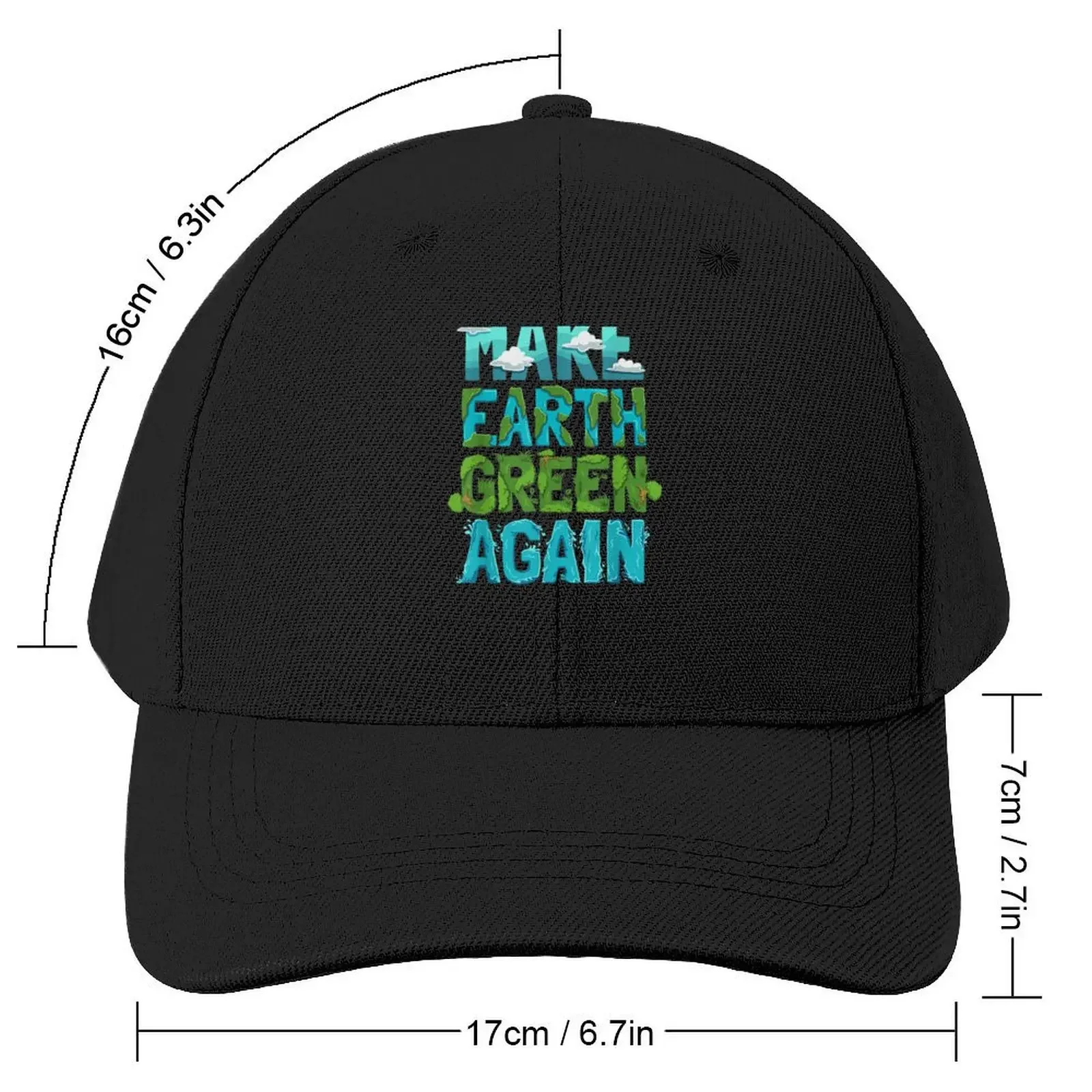 Make Earth Green Again Environmental Earth Day Light T-Shirt T-Shirt Baseball Cap Cosplay Thermal Visor Hats Man Women's