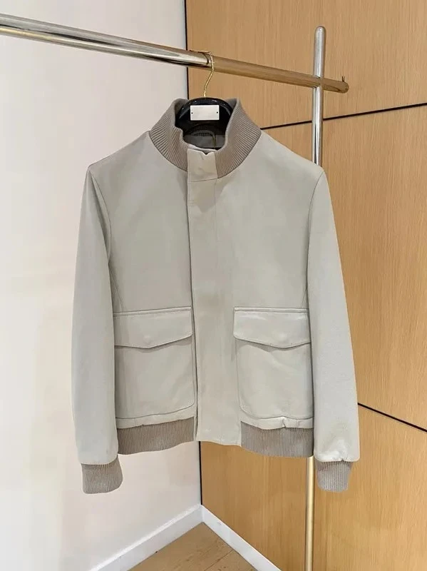 

Простая повседневная куртка из итальянской замши LP с воротником-стойкой 25aw