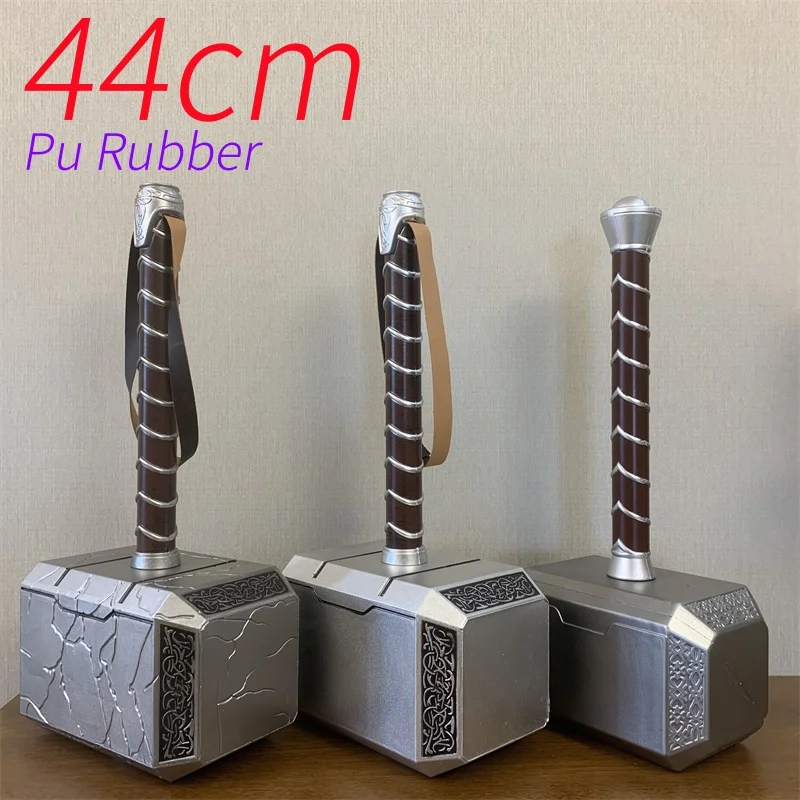 Superhero Warrior Thor's Hammer Cosplay 1:1 Thunder Hammer Weapons Shield Prop Halloween Role Play Gift Safety PU Rubber