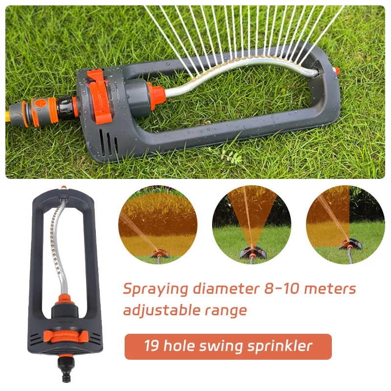 Automatic Oscillating Lawn Sprinkler 19 Hole 4 Modes Watering Device Rotating nozzle for Home Garden Agricultural Irrigation