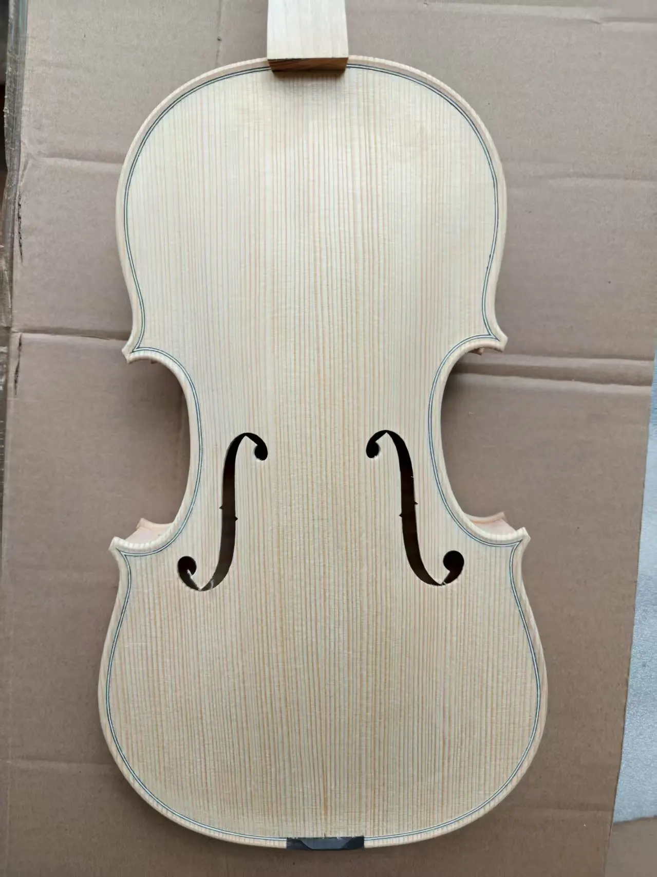 1pc Standard 1715 Model  Strad unfinished T20 Violin，one piece back