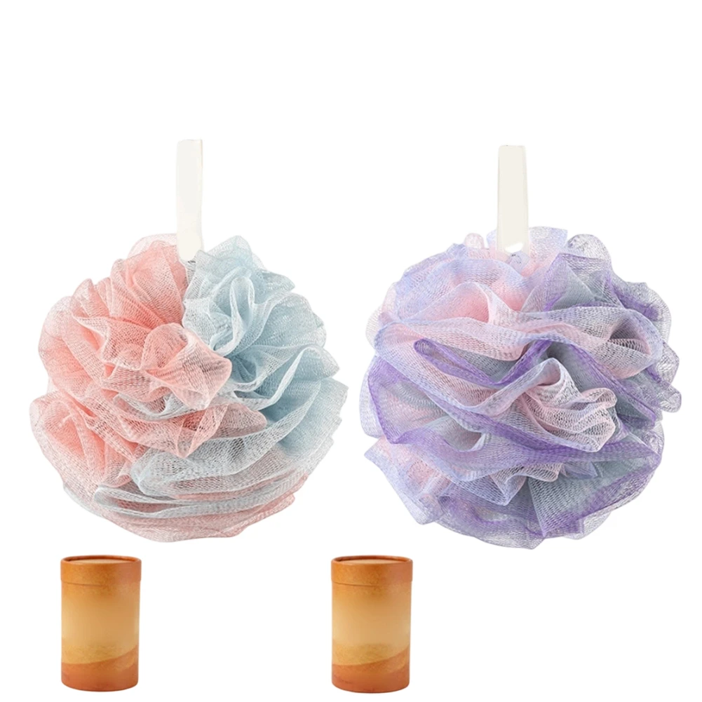 

Soft PE Loofah Shower Sponge for Gentle Body Exfoliation Featuring Thickened Design and Rich Lather Production