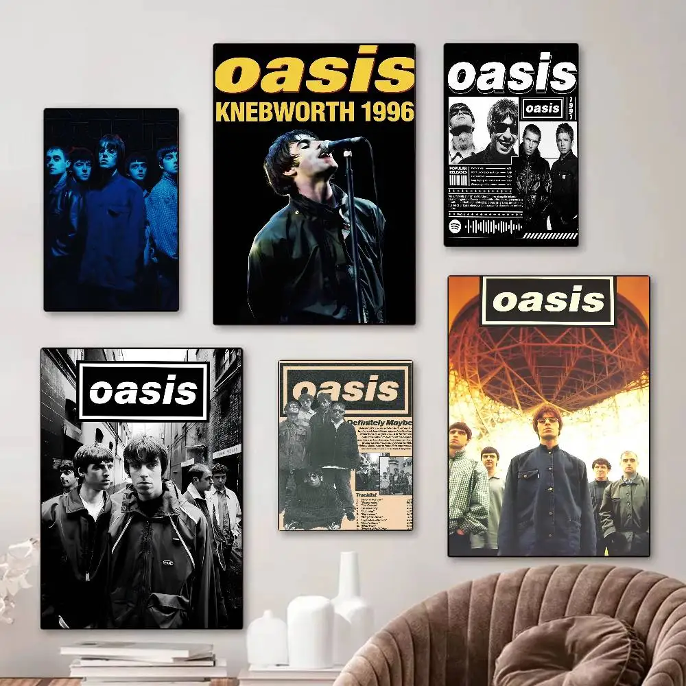 O-Oasis Band klassisches Anime-Poster, wasserfester Papieraufkleber, Kaffeehaus, Bar, Zimmer, Wanddekoration