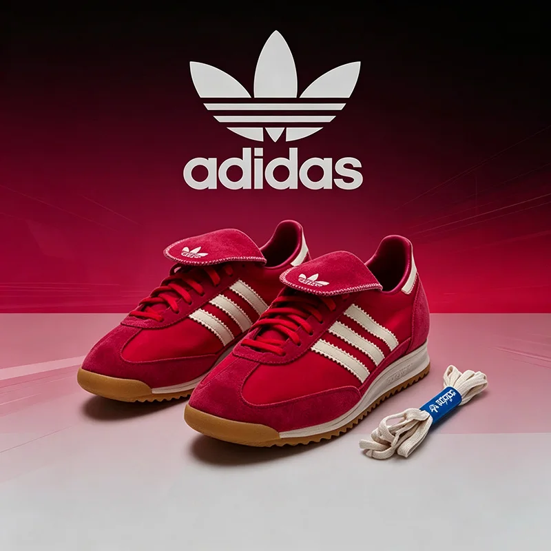 Adidas Clover Women's SL 72 Red Flip-Cover Retro Sporty Casual Shoes KJ6148