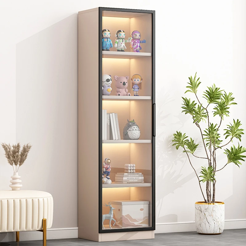 Package installation bookcase display cabinet TV   side vertical   storage wine   against