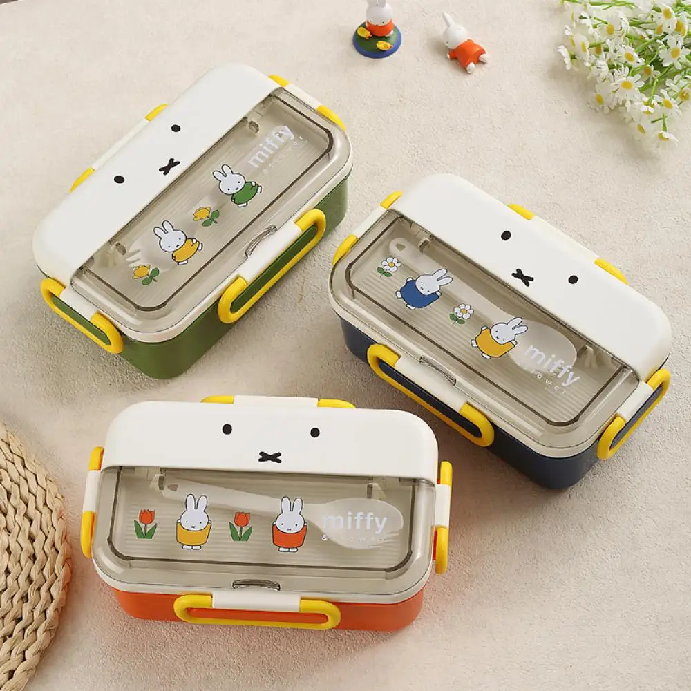 

Miffy сетка ланч-бокс милый аниме мультфильм простой креативный инъекционный нагрев воды из нержавеющей стали Kawaii ланч-бокс домашний подарок