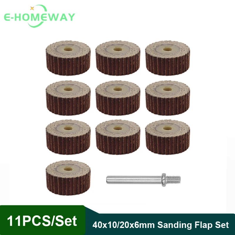 10PCS 40*10/20mm Sandpaper Sanding Flap Polishing Wheels Sanding Disc Shutter Polishing Wheel For Rotary Tool Dremel Accessories