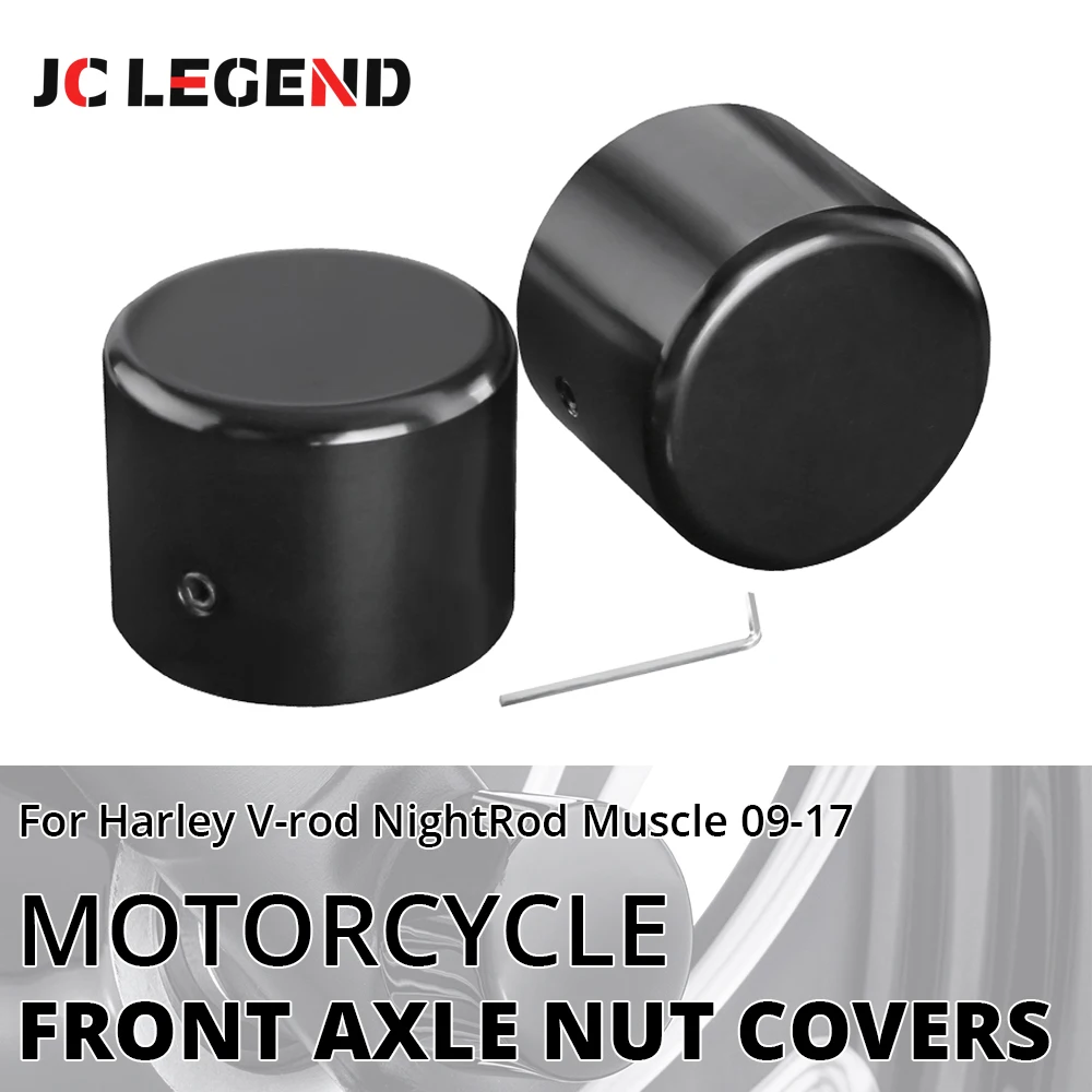 Black Motorcycle Front Axle Nut Cover Caps Kit for Harley V-Rod VRod Night Rod Special VRSCDX 2012-2017 Muscle VRSCF 2009-2017