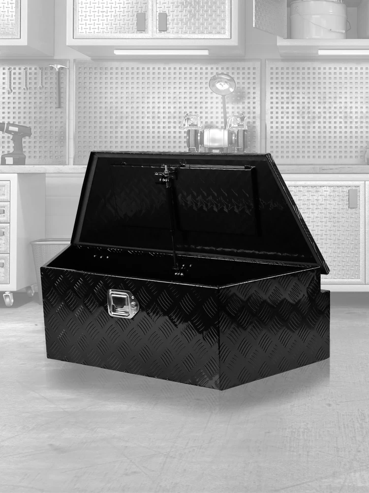 39 Inch Aluminum Utility Trailer Tongue Tool Box 5 Bar Tread Trailer Tongue Box Waterproof Under Truck Storage For Pick Up Truck