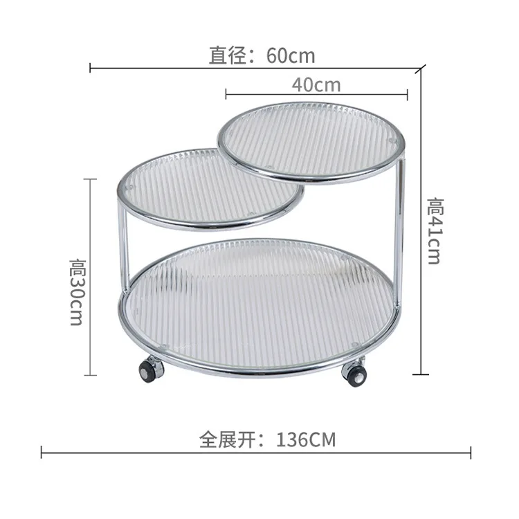 

Nordic stainless steel, round rotating edge, light luxury Changhong glass living room, sofa corner balcony