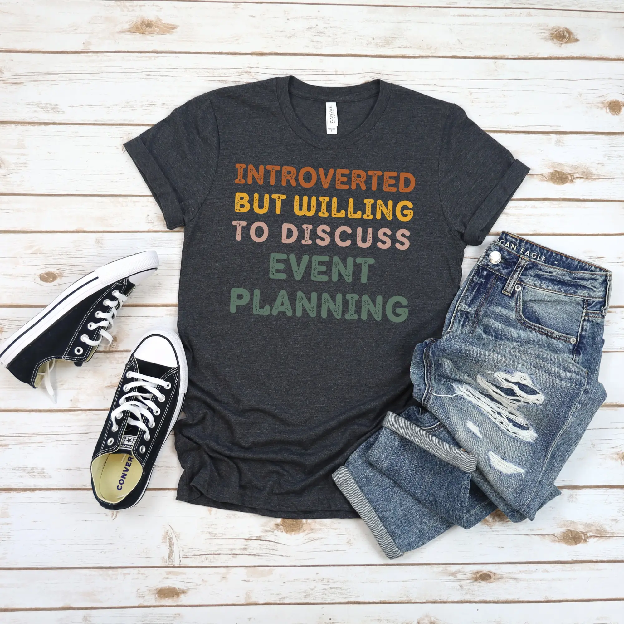 Funny Event Planner T Shirt Introverted But Willing To Discuss Planning Introvert