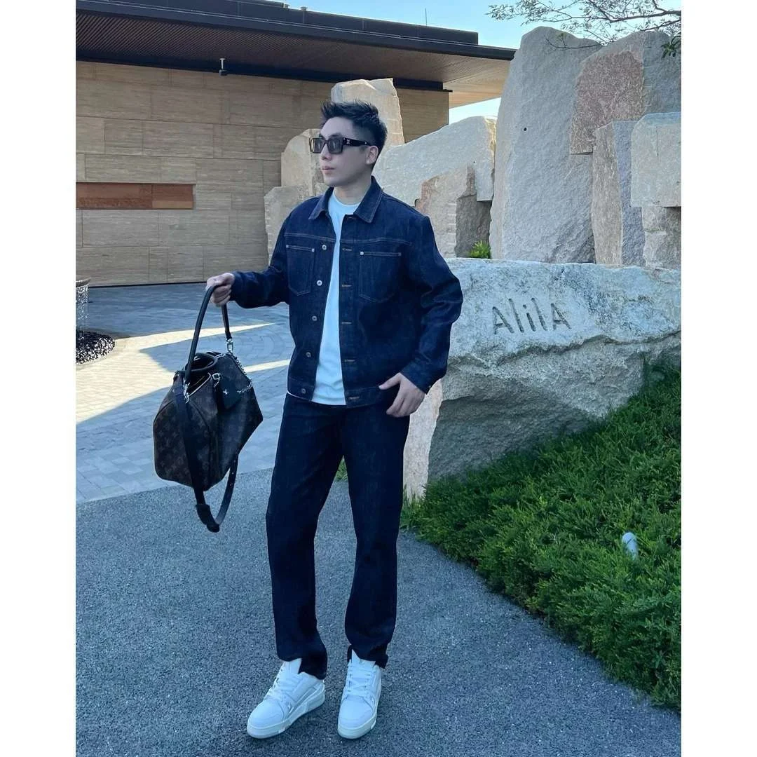 

Мужской джинсовый костюм BV Sle: куртка и брюки, синий, с длинными рукавами, осенняя коллекция для подростков, повседневный стильный образ