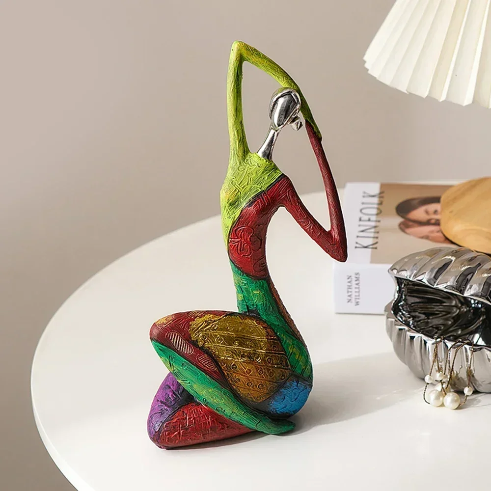 Creative Home Decoration Colorful Abstract Figure Sculpture Living Room Modern Art Figurine Desktop Decoration Accessories Gift