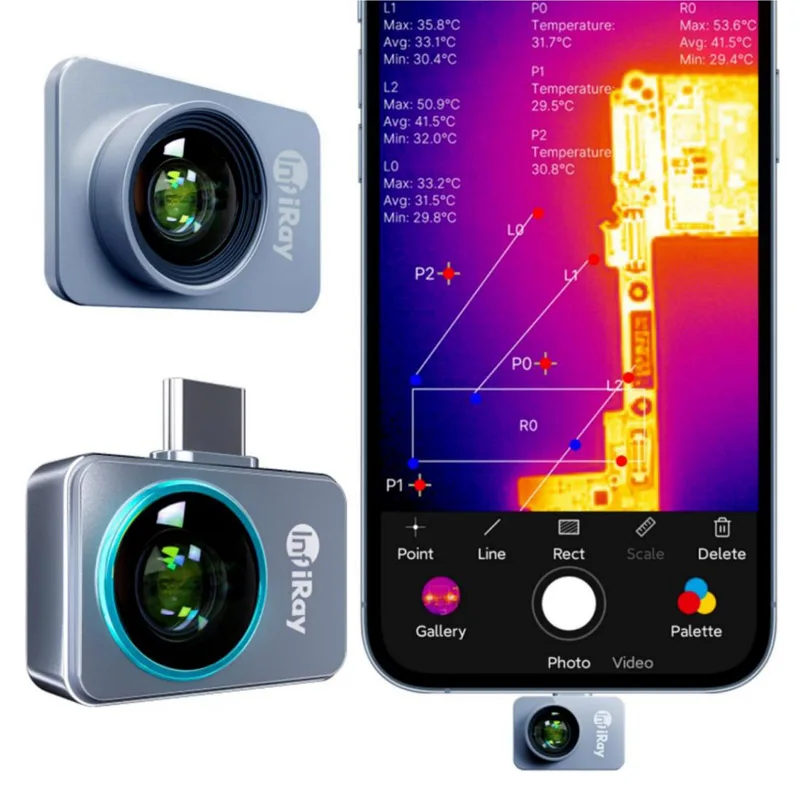 

P2PRO Type-C Thermal Imaging Camera -20~600°C Infrared Thermal Imager HVAC,PCB Inspection for ios and android phone