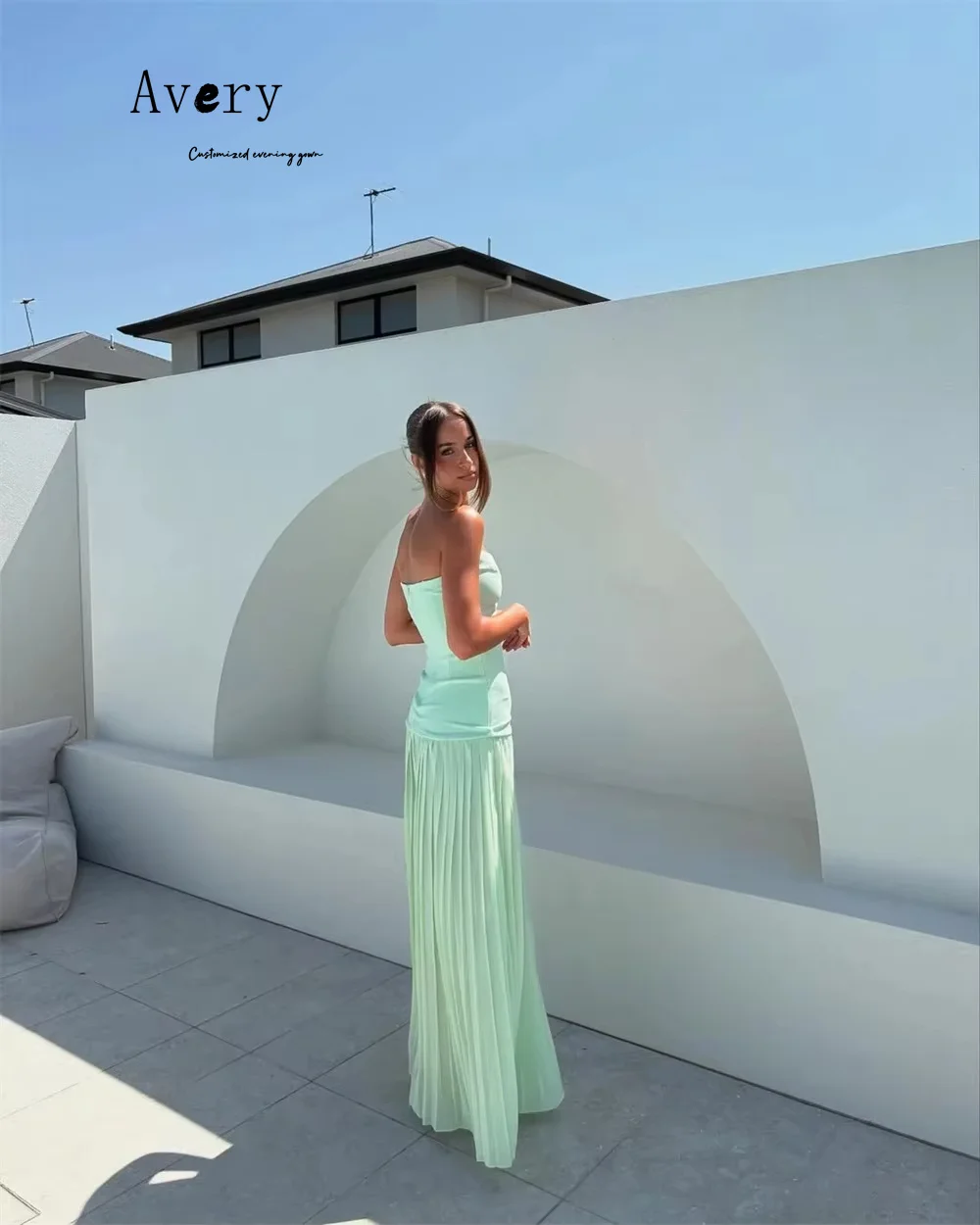 Avery فساتين سهرة نسائية فاخرة على شكل قلب على شكل ذيل السمكة بدون حمالات بدون أكمام فساتين حفلات أنيقة للسيدات فستان 2025 #2