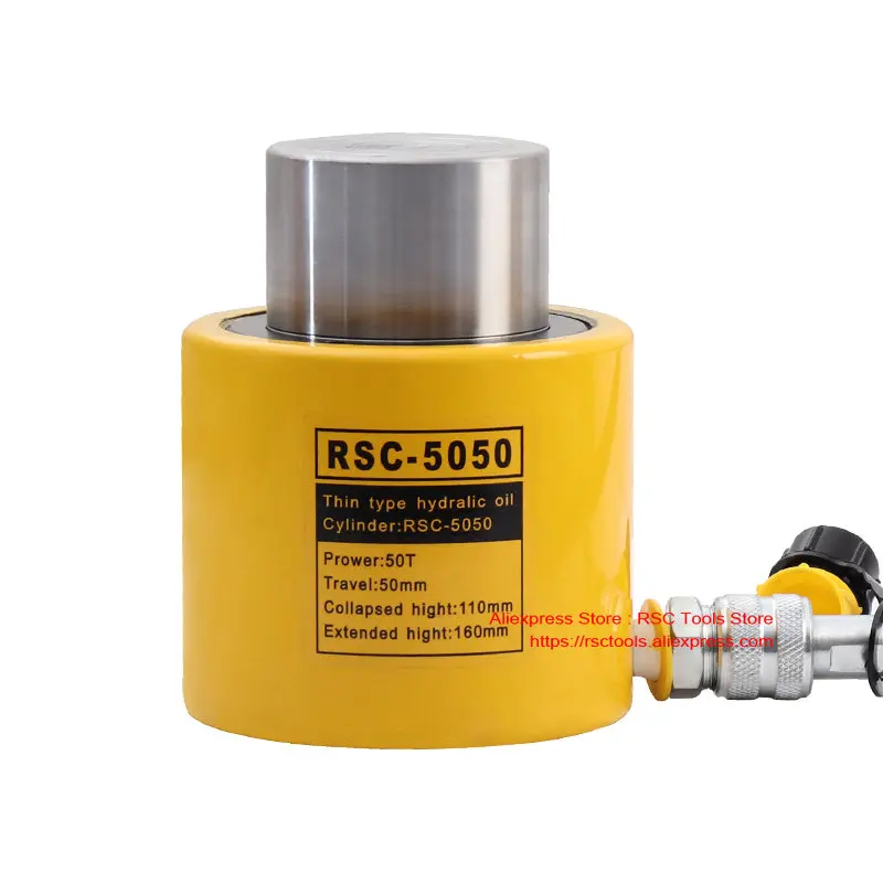 Low Height Hydraulic Cylinder RSC-5050 Hydraulic Jack with Tonnage of 50T, Work Travel of 50mm