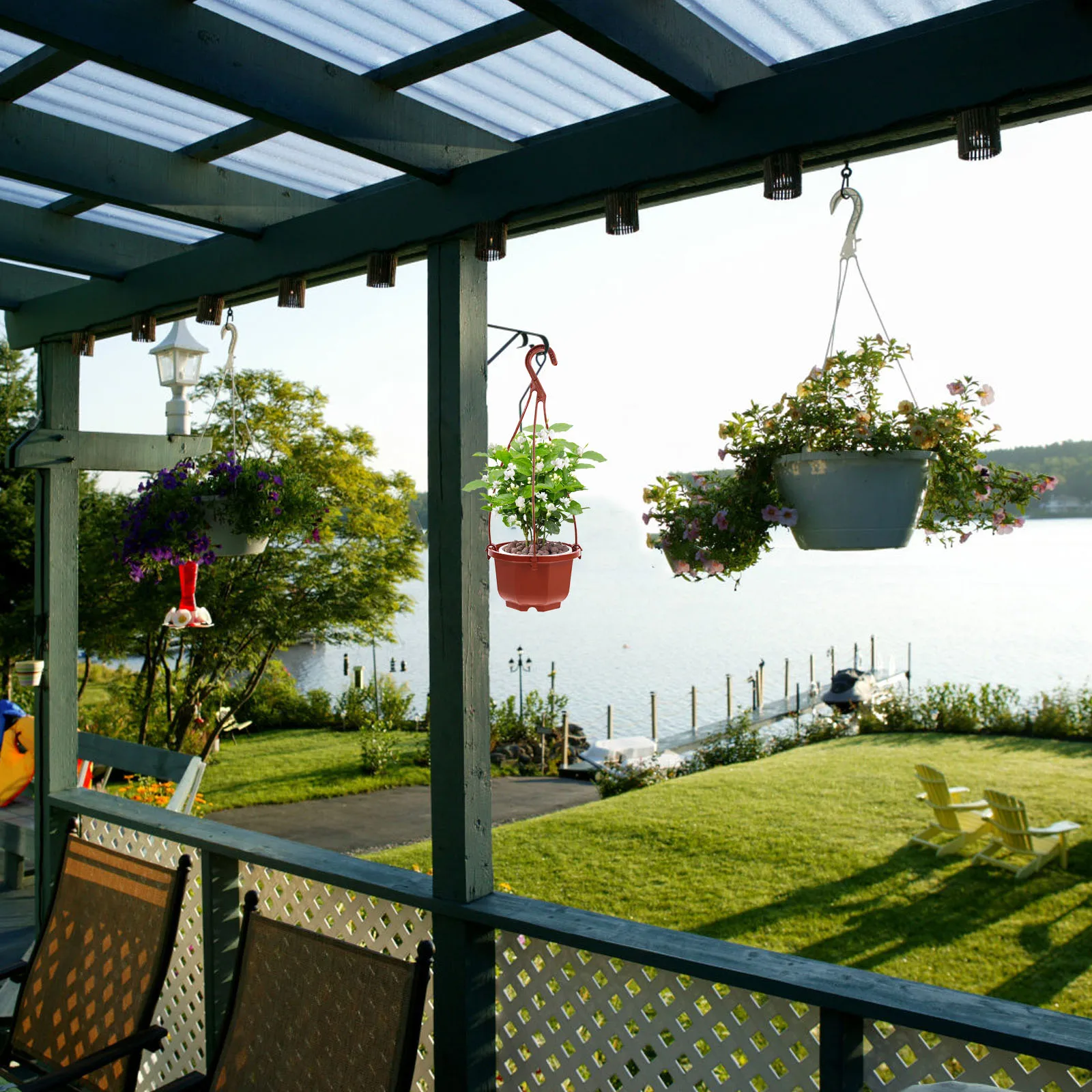 

10 Sets Flower Pots Hanging Hanging Planters Baskets for Indoor Plants Durable Stylish Space Saving Garden Decor
