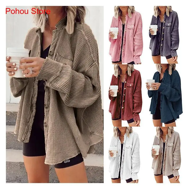 Autumn New Product Jacket Fashion Casual Collar Pocket Splicing Irregular Shirt Jacket for Women