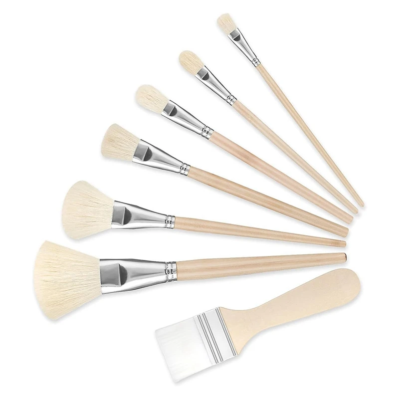 Pintura acrílica Mop Brush Set, Escova de tinta acrílica, Pintura a óleo de aquarela, 7 pcs