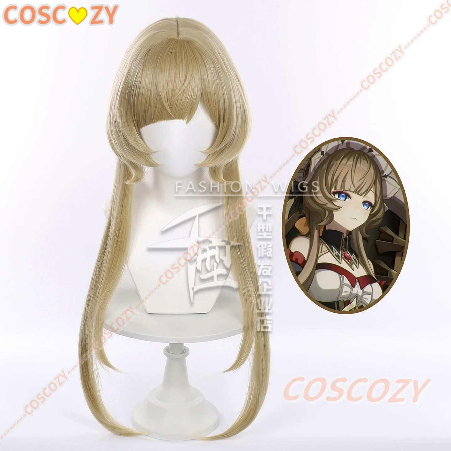 Sandrone 코스프레 가발 Genshin Impact Marionette 긴 금발 머리 Eleven Fatui Harbingers 할로윈 파티 가발 여성용 여성용