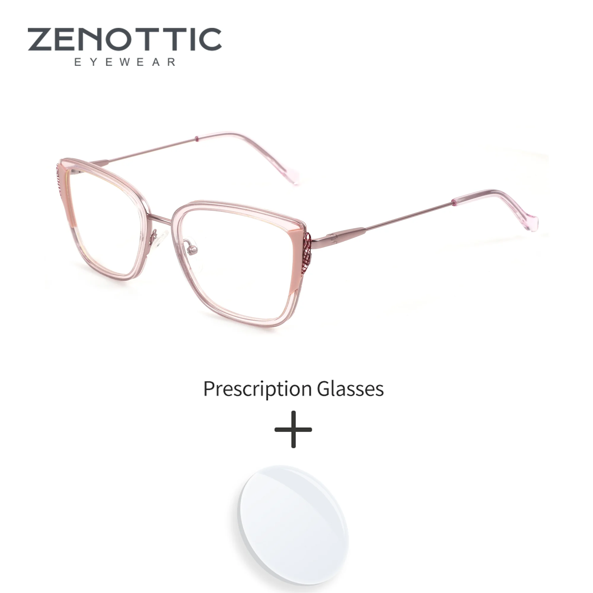 

ZENOTTIC Butterfly Prescription Glasses Women Acetate Frame Transparent Progressive Multifocal Lenses For Myopia
