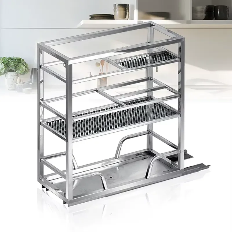 Pull Out Kitchen Cabinet Wire Basket Drawer Organizer With Chopstick Holder Storage Rack For Cutlery And Utensils Kitchen