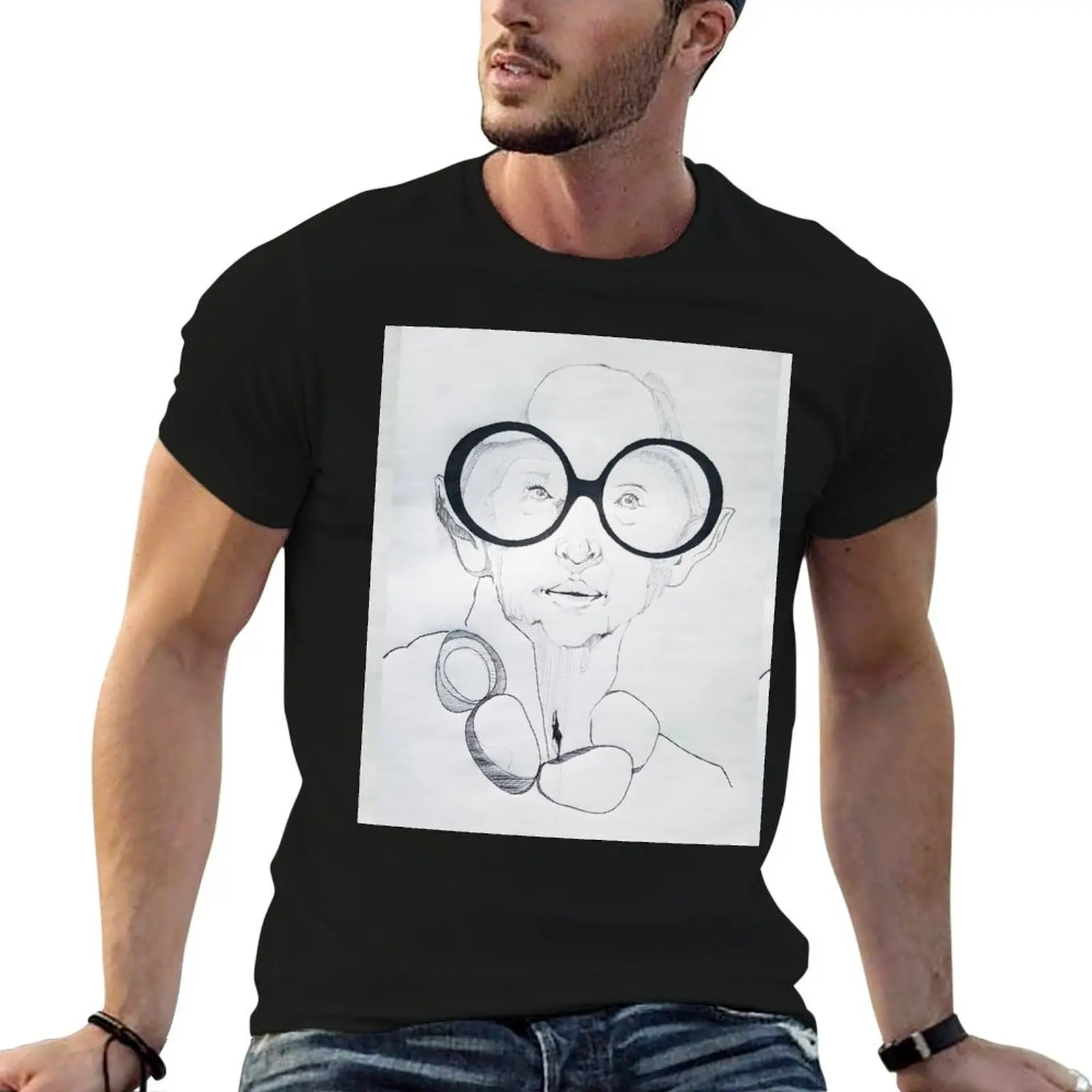 Iris Apfel Sketch T-Shirt custom t shirt anime tshirt street wear designer shirts t shirts for men cotton