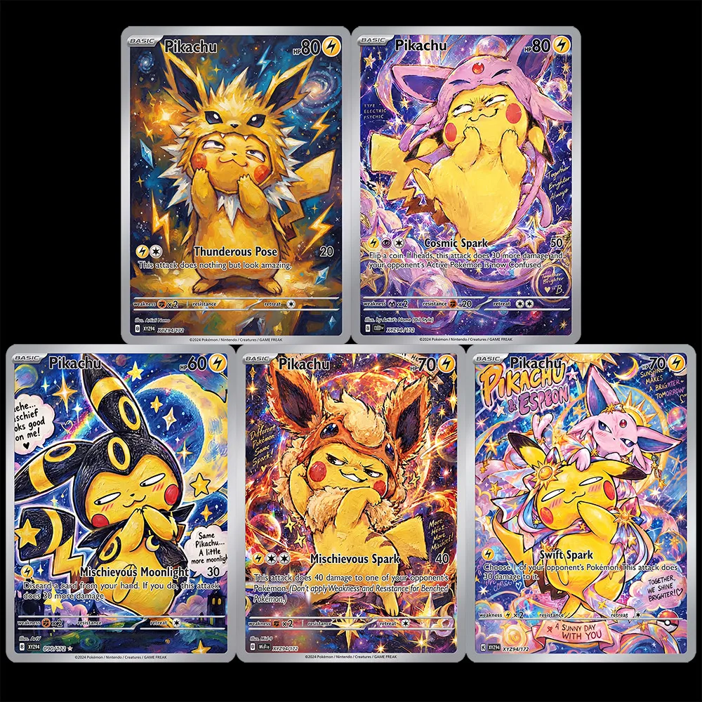 5Pcs Game Collection Card Gift Oil Painting Style Gift Toys For Kids Rare Card