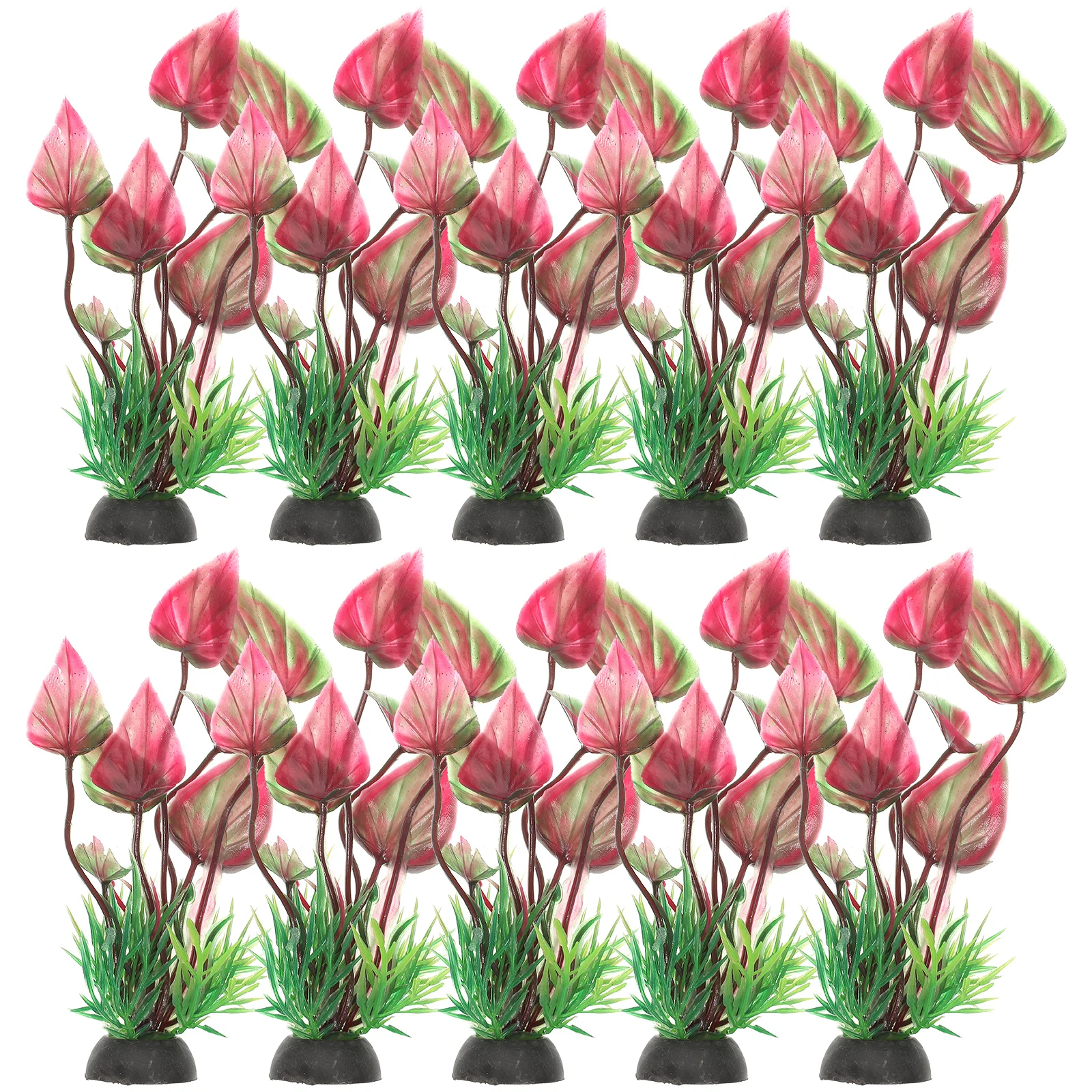 

10 Pcs Artificial Aquarium Plants Durable Plastic Fish Tank Décor Lifelike Betta Underwater Decorations Aquatic Landscape