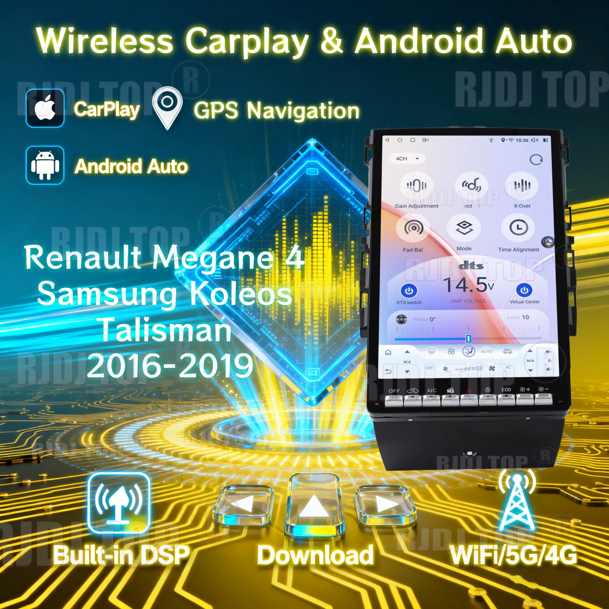 14,5 pulgadas para Renault Megane 4 Samsung Koleos Talisman 2016-2019 reproductor de vídeo Multimedia Radio de coche Auto Carplay GPS Navi Automot