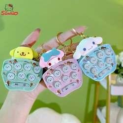 Sanrio Hello Kitty Cinnamoroll Game Console Keychain Melody Kuromi Mini Handheld Whack-A-Mole Decompression Game Pendant Gifts