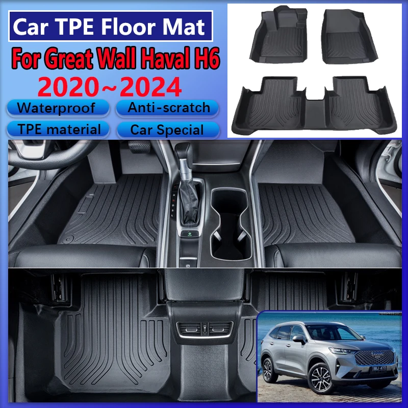 

Автомобильные задние коврики для Haval H6 2023, аксессуары Great Wall MK3 2020 ~ 2024, водонепроницаемые кожаные коврики из ТПЭ, грязевые коврики, накладки на ноги с левым рулем