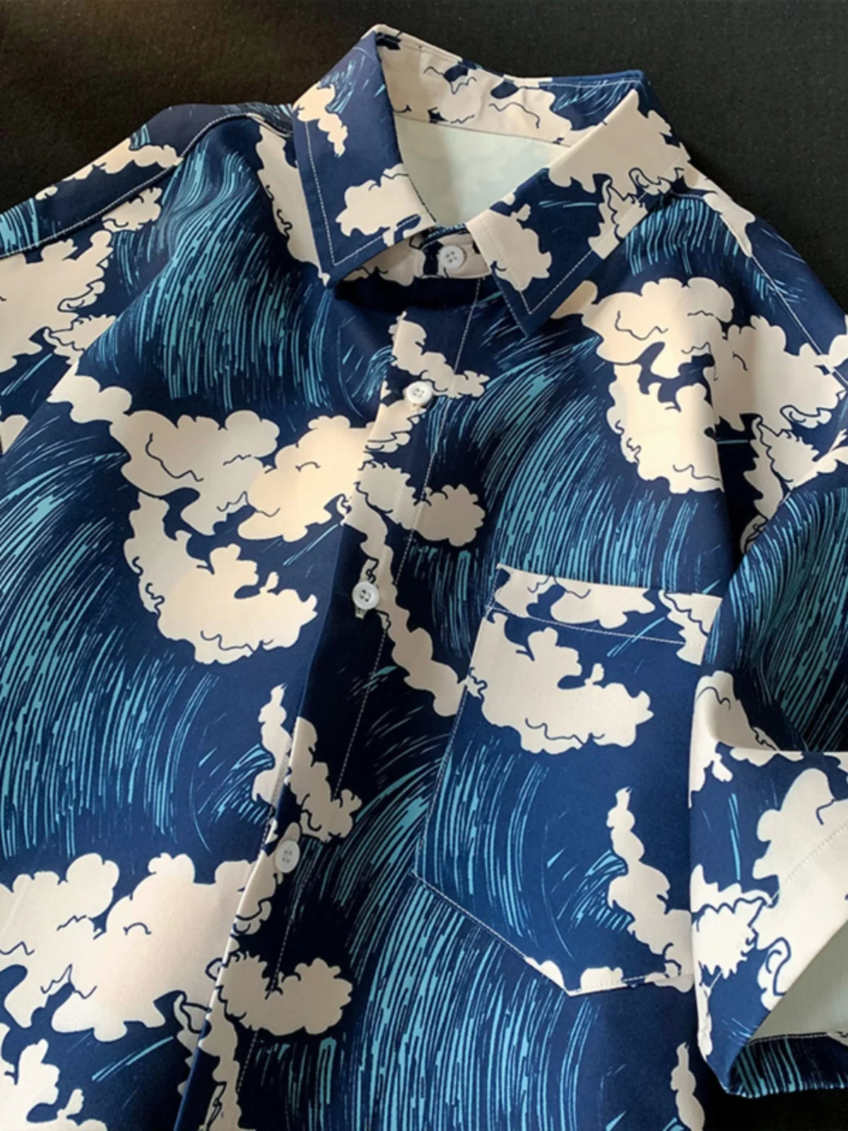 

Мужская рубашка с гавайским цветочным принтом, летняя, с коротким рукавом, свободного кроя, для пляжного отдыха, повседневная, стандартной длины