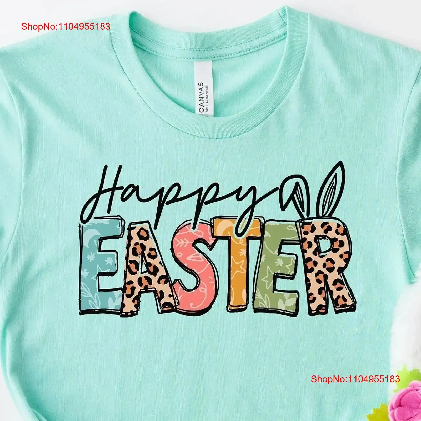 

Футболка Happy Easter с леопардовым кроликом, женская футболка с милым круглым вырезом и кроликом, винтажная, универсальная, дышащая, удобная, мягкая