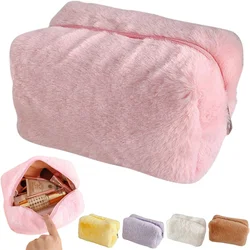 Borse per trucco in peluche per donna Custodia morbida per cosmetici da viaggio Custodia per organizer Custodia per trucco per ragazze per giovani donne Borsa per riporre oggetti necessari