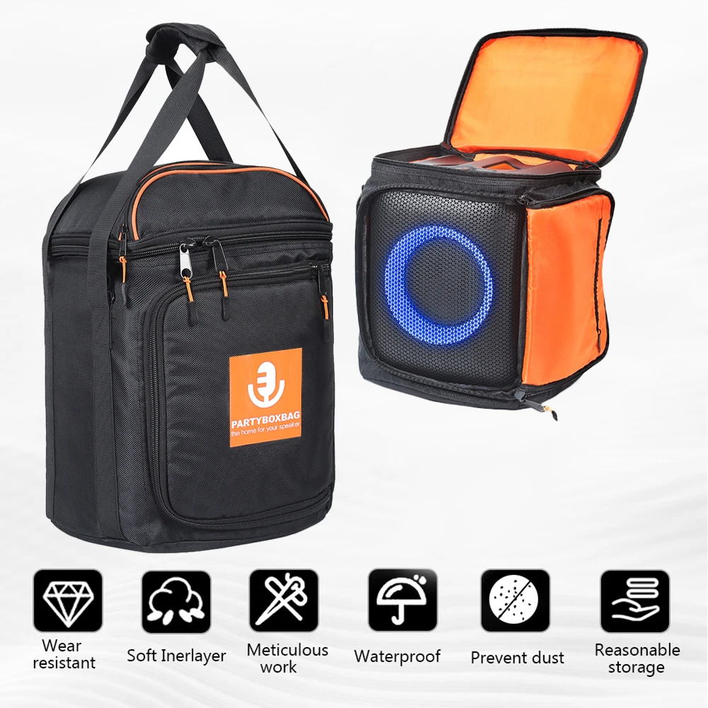 Waterproof Speaker Bags Large Capacity Portable Speaker Protective Case with Adjustable Strap for JBL PartyBox Encore Essential