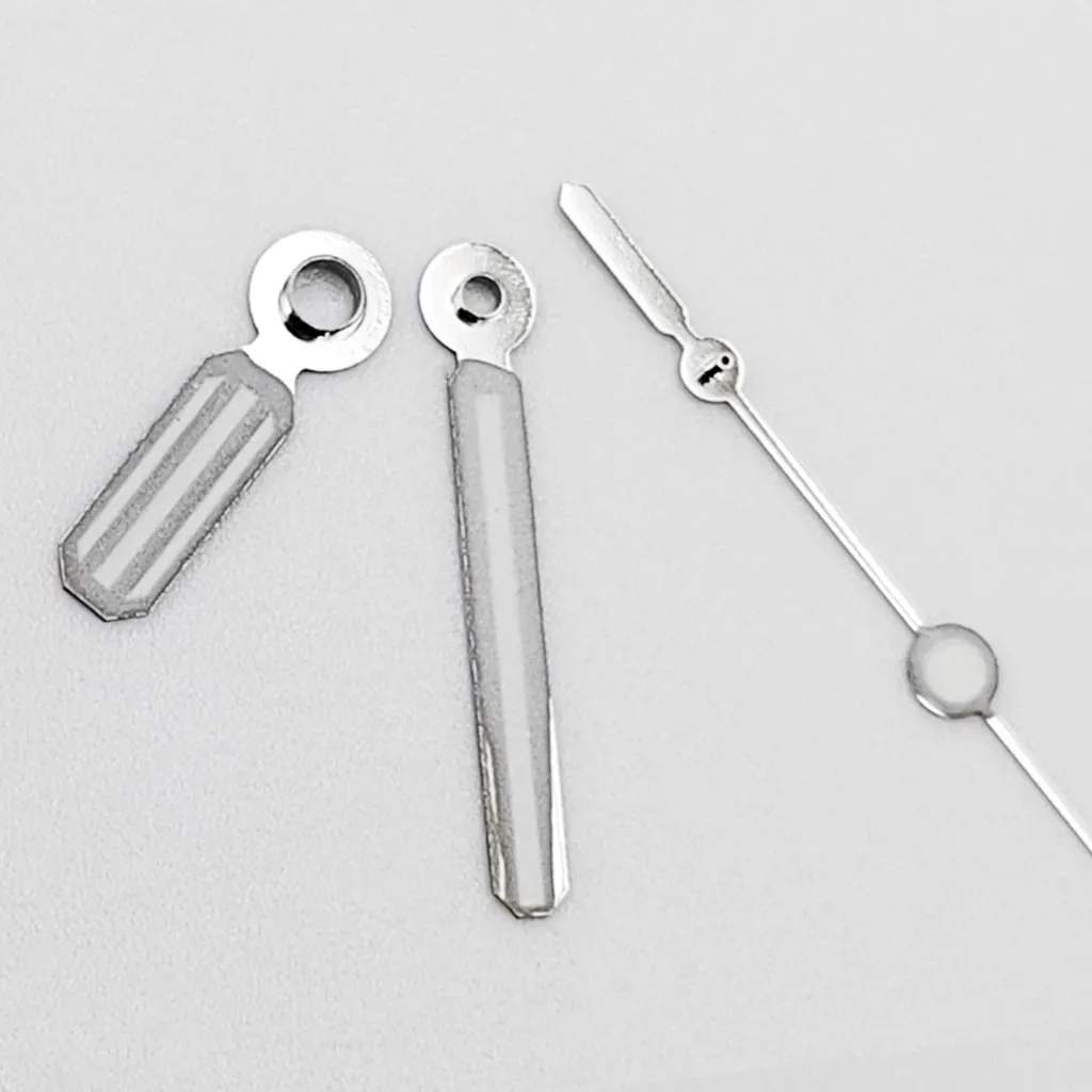 Lancette dell'orologio Puntatore argento luminoso verde adatto per NH35 NH36 ETA 2824 2836 Orologi Parti di movimento automatico