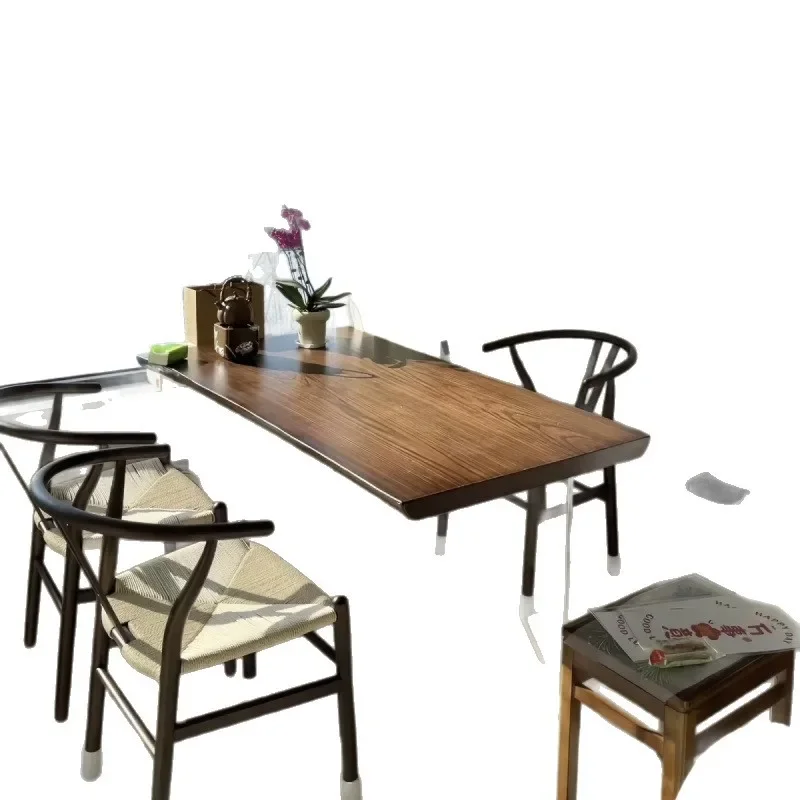 

New acrylic ash wood suspension tea, solid wood natural edge household small apartment balcony