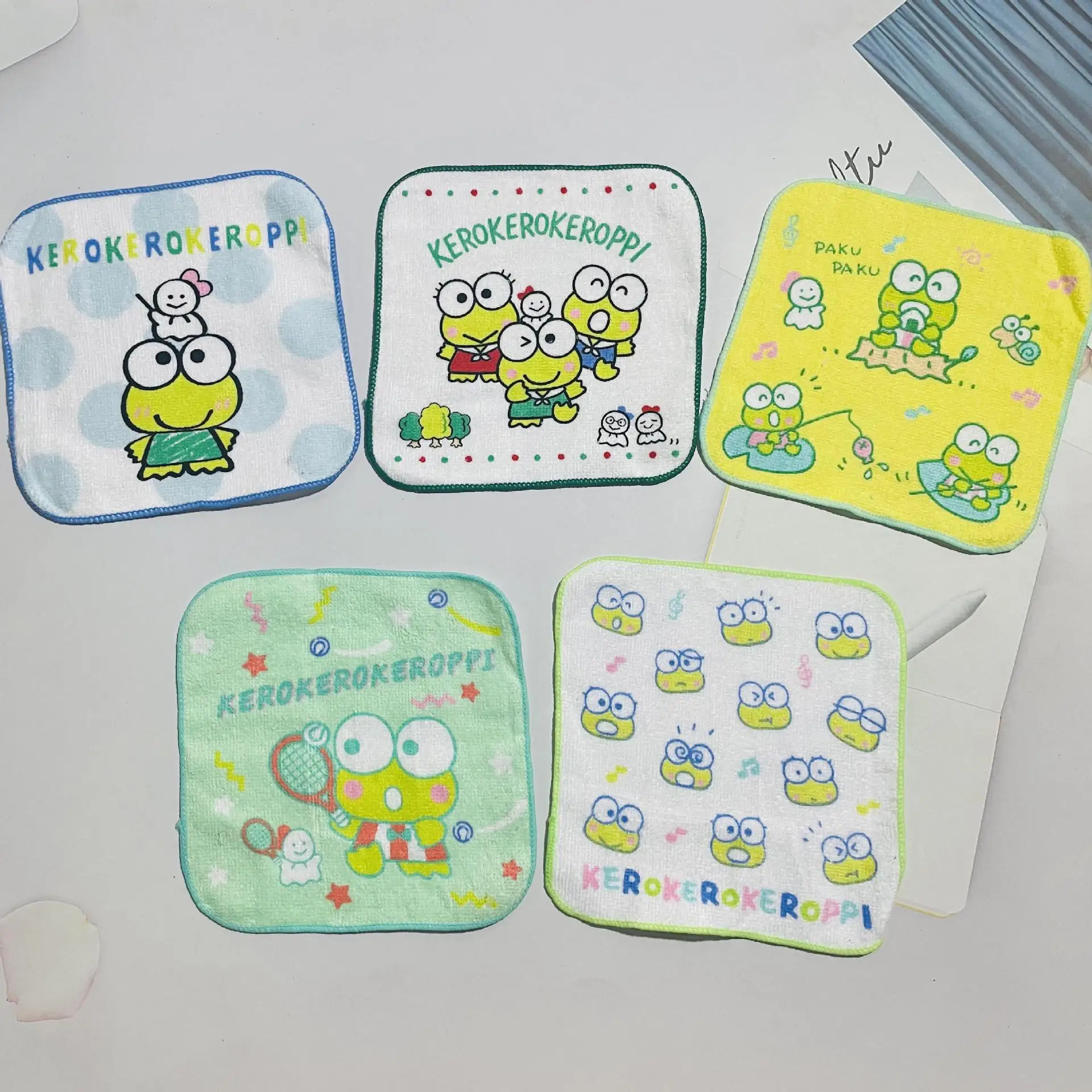 30Pcs Kawaii Sanrio My Melody Cinnamoroll Keroppi Child Handkerchief Baby Bibs Comfortable Soft Anime Figure Cute Festival Gift