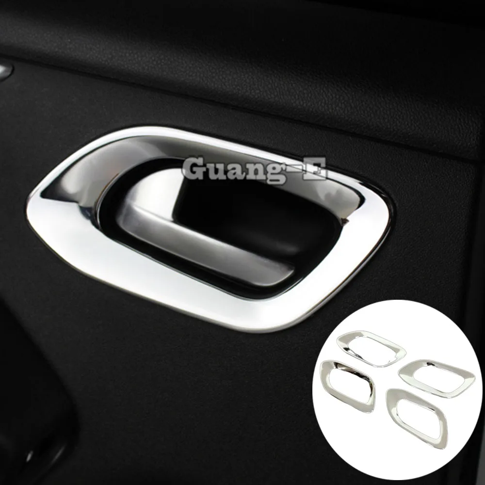 

Car Body Cover Stick Trim ABS Chrome Door Inner Armrest Handle Bowl Frame 4PCs For Peugeot 301 2014 2015 2016 2017 2018 2019