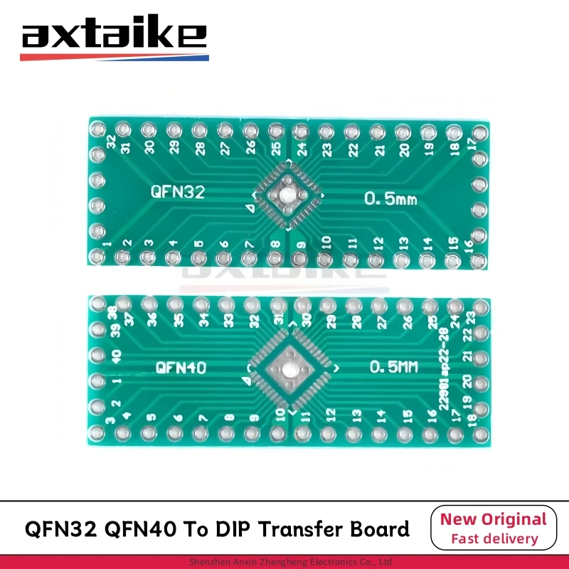 10PCS QFN32 QFN40 To DIP Transfer Board DIP Pin Board Pitch IC Adapter Plate Conversion Board 0.5MM QFN-32 QFN-40 QFN