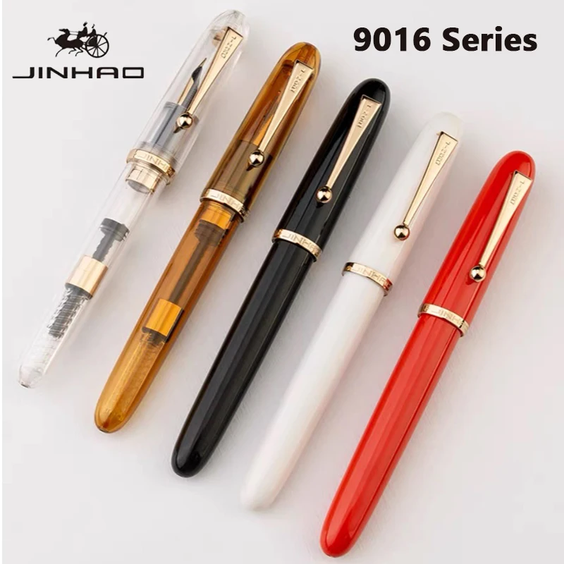 Jinhao 9016 Dadao Fountain Pen Acrylic Transparent Spin Pen EF/F/M Nib  Writing Pens PK 9019 Stationery Office School Supplies