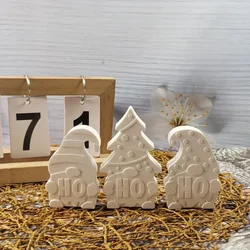 HO HO HO Dwarf Clay Silicone Molds DIY Home Decoration Santa Clause Gypsum Cement Mould Craft Art Ornament Epoxy Resin Mold