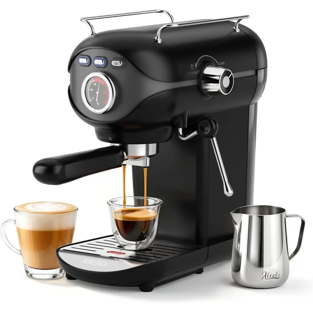 

Compact 20Bar Espresso Machine with Milk Frother, Temperature Control for Small Kitchens, Brews Lattes & Cappuccinos