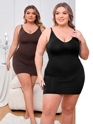 Women Shapewear Underwear Slip Dress V Neck Full Slip Plus Size Body Shaper Tummy Control Shapewear