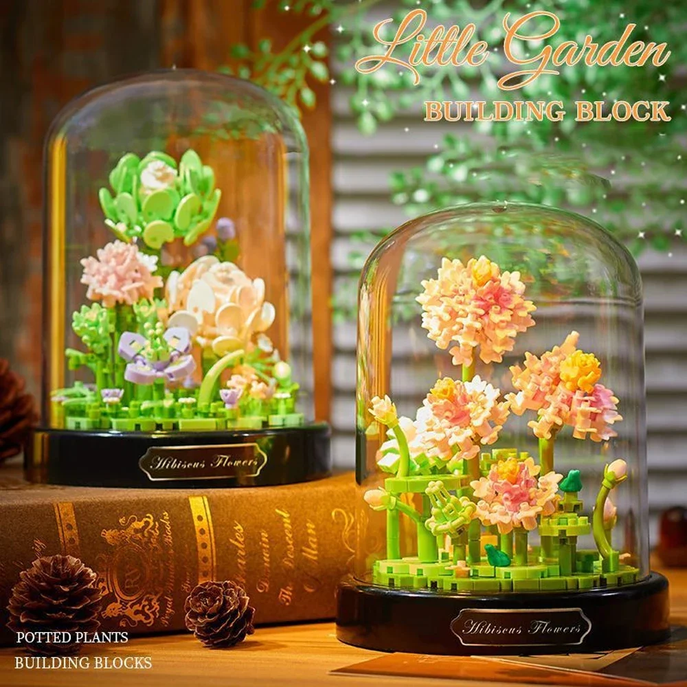 باقة أبدية لبنات البناء نموذج زهرة لتقوم بها بنفسك ديكور نباتي إبداعي تجميع الطوب ألعاب تعليمية للأطفال هدايا الكبار
