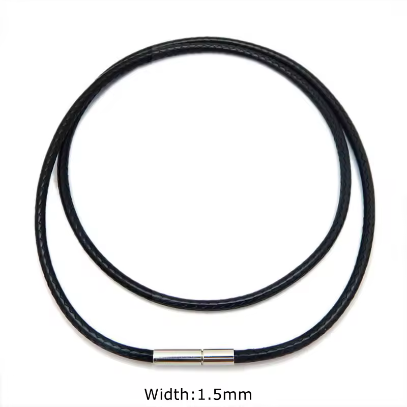 Black Genuine Leather Rope Necklace With Clasp Cord Chain Line String For DIY Pendant Jewelry Making Accessories Supplies Men - Image 13
