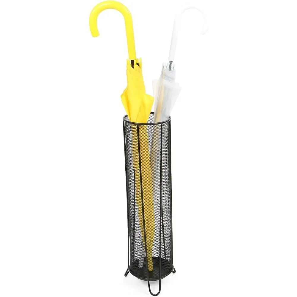 Suporte de guarda-chuva de metal resistente, organizador de malha de secagem rápida, design compacto, contém 4 guarda-chuvas, solução de armazenamento multiuso
