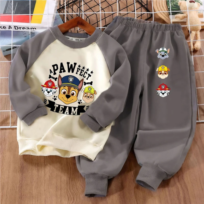 PAW Patro Printed Boys Spliced Sweatshirt 2-piece Sets Kids O Neck Hoodies and Pant 2pcs Set Kids Sport Clothes Suit Spring Fall image 2