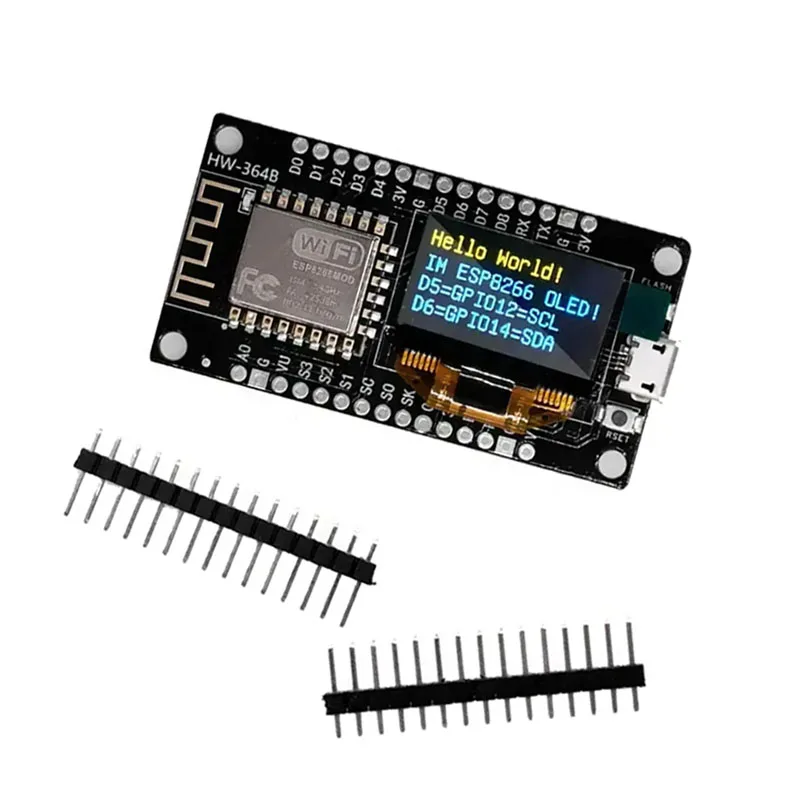 NodeMCU ESP8266 Development Board ESP-12F 0.96 OLED Module CH340 Driver Module WiFi Module Micro USB Type-C Interface Module